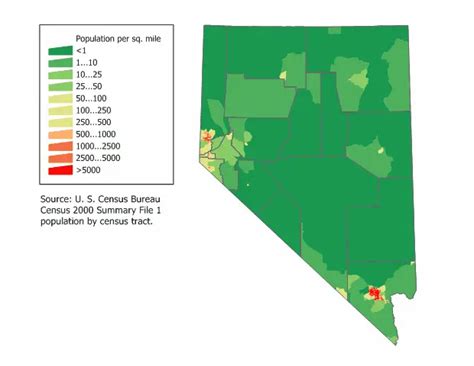 Nevada Population Map - MapSof.net