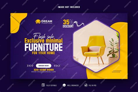 Premium Psd Modern Furniture Web Banner And Header Cover Design Template