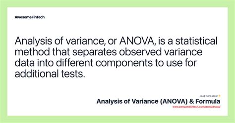 Analysis Of Variance Anova Formula Awesomefintech Blog