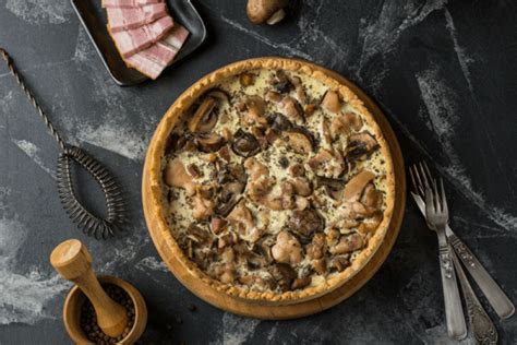 Tarte Aux Champignons Lardons Et Huile De Noix