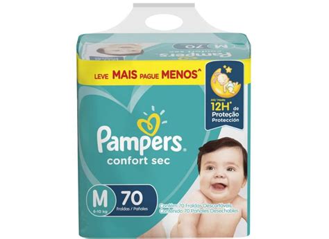 Fralda Pampers Confort Sec Tamanho M 70 Unidades Peso Indicado 6 10kg