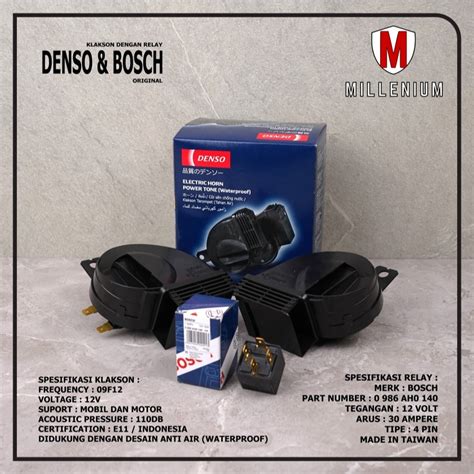 Jual Klakson DENSO Keong Waterproof Dengan Relay Bosch Hella MX Kaki 4