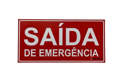 Placa Saída de Emergência 15x30 Vermelha Montibeler Equipamentos de