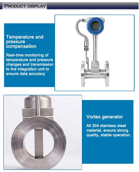 Dn50 Clamp Flange Vortex Flow Meter For Steamcompressed Airnatural