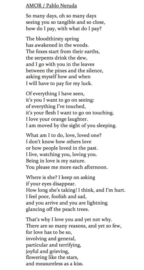 Amor Pablo Neruda / love poem | Neruda love poems, Neruda quotes, Inspirational poems