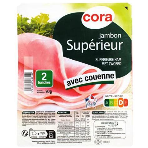 Cora Jambon Cuit Sup Rieur Avec Couenne Tranches Supermarch S Match