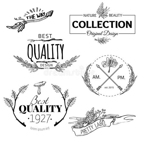 Set Of Vintage And Modern Farm Logo Labels Stock Vector Illustration