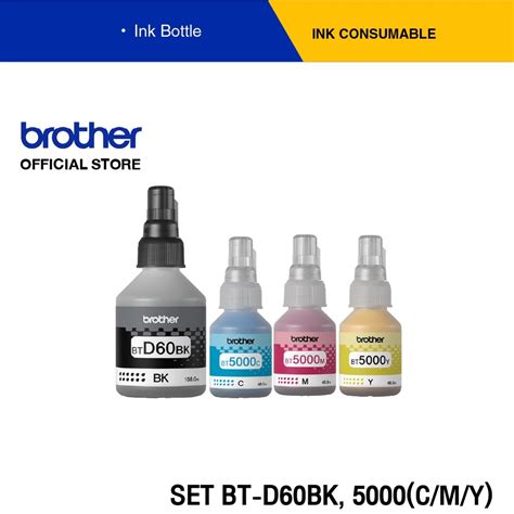 ของแท้ 100 ตลับหมึก Brother Bt D60bk Bt5000c M Y 4 สี Dcp T220 T310 T420w T510w T520w T610w