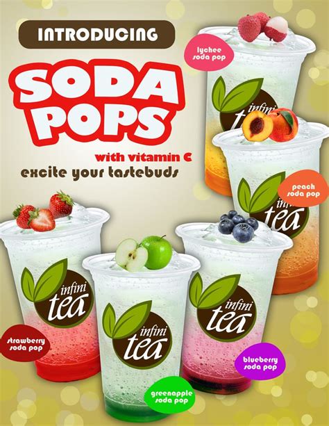 Infinitea Milktea Soda Pops Menú De Bebidas Comida Menú