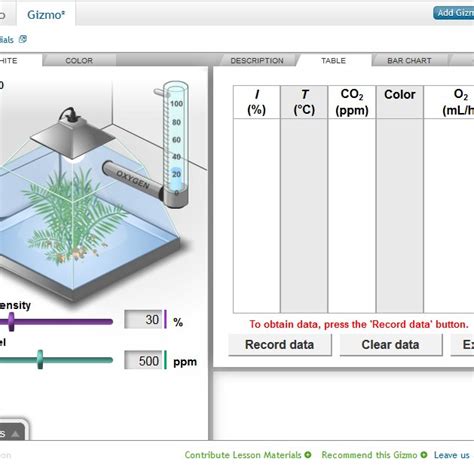 Screenshot Of Virtual Experiment Photosynthesis Lab In Biology