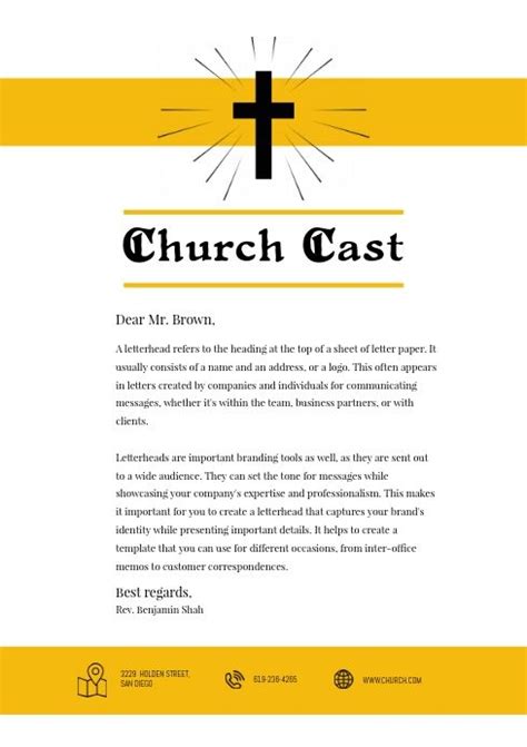 Sample Church Letterhead Templates