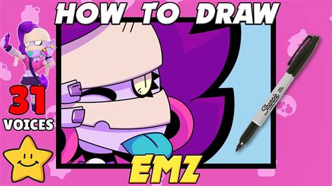 How To Draw EMZ Icon With All 31 Voice Lines | Brawl Stars - YouTube