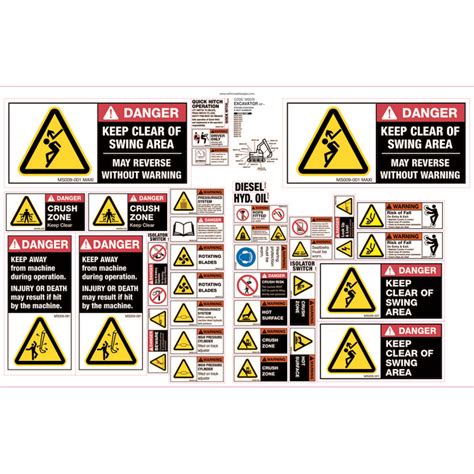 Excavator 25t Warning Sticker Sets Tuffa™ Products
