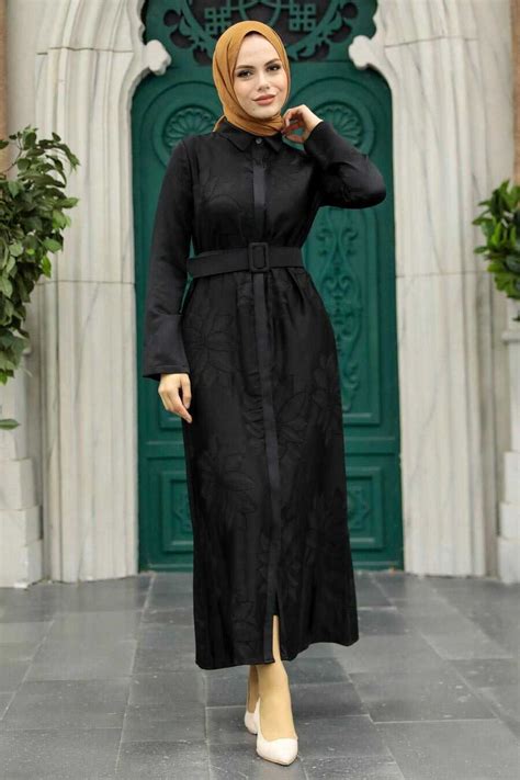 Neva Style Black Hijab Maxi Dress 1447s Neva