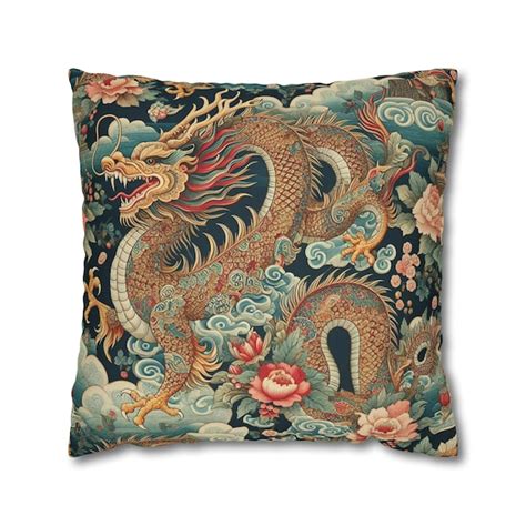 Asian Dragon Pillow Etsy