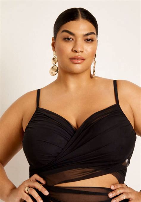 Gabi Fresh Swim X ELOQUII Wrap Detail Mesh Bikini Top Eloquii