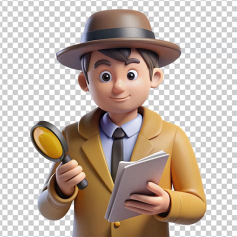 Dibujos Animados De Detectives En D Que Resuelven Un Enigma Complejo