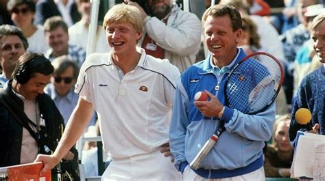 Boris Becker And Trainer Guenther Bosch 1986 Am Hamburger Rothenbaum