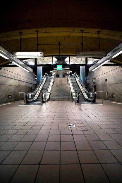 Premium Photo Escalator At Empty Subway Station