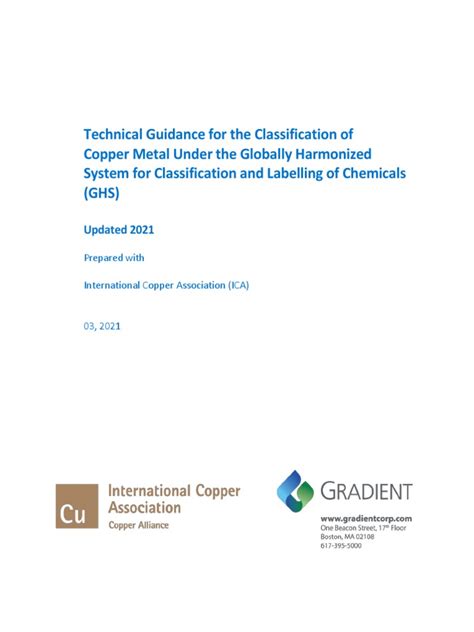 Classification Of Copper Metal Under The Globally Harmonized System For Classification And