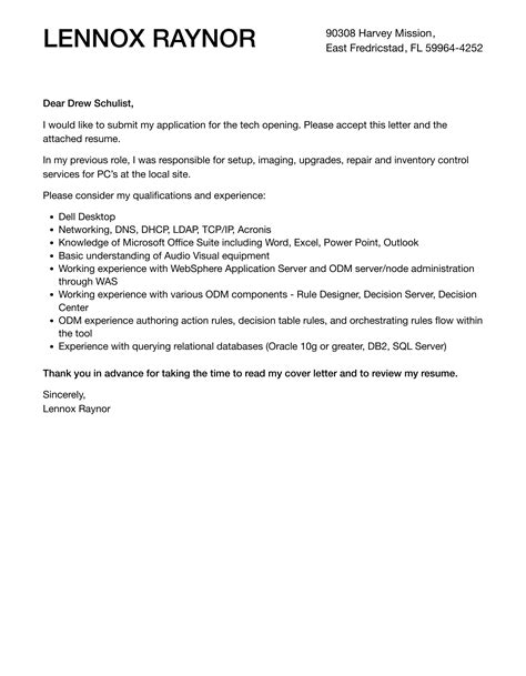 Tech Cover Letter Velvet Jobs