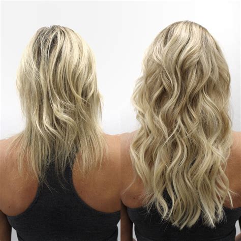 Blonde Hair Extensions Before And After Professional Hair Extensions