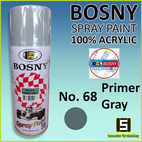 Bosny Acrylic Spray Paint No. 68 Primer Gray | Lazada PH