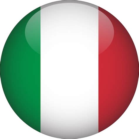 Premium Vector Italy 3d Rounded Flag Button