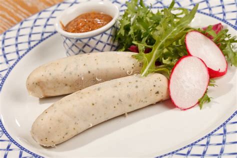 German sausages stock image. Image of arugula, dinner - 27418725