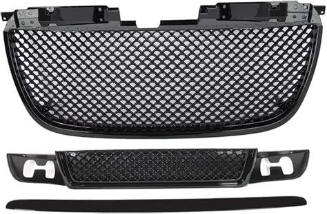 Amazon Glossy Black Round Hole Mesh Front Upper Hood Grill Lower