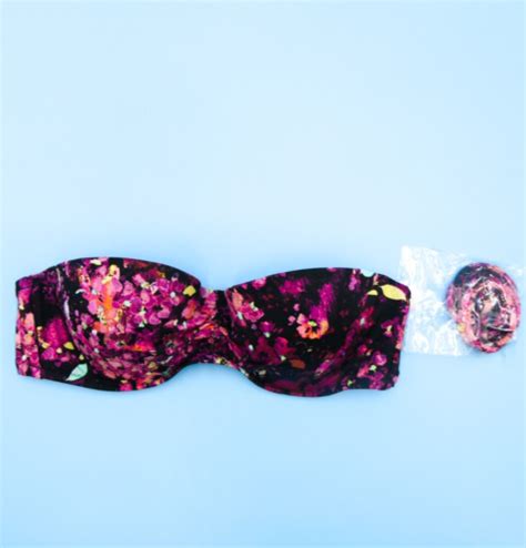 Victorias Secret 32b Floral Underwired Bandeau Padded Bikini Top Vs