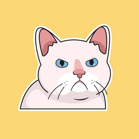 Ilustración Linda Del Gato Enojado Vector Premium