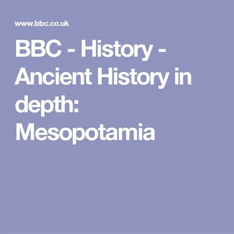 BBC History Ancient History In Depth Mesopotamia Bbc History