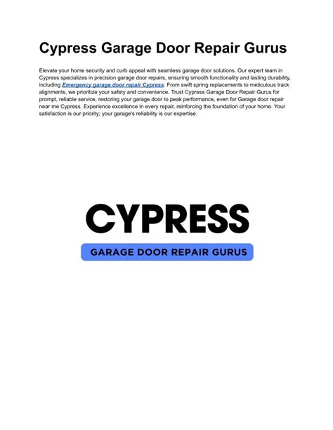 Ppt Emergency Garage Door Repair Cypress Powerpoint Presentation Free Download Id 12829209