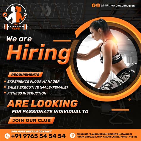 We Are Hiring Social Media Gym Post Shiv Graphic Designer Gym