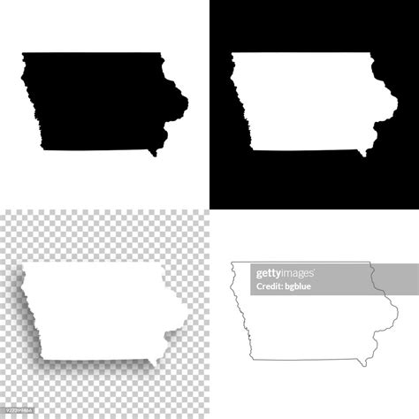 Iowa Maps For Design Blank White And Black Backgrounds High Res Vector