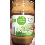 Simple Truth Organic Peanut Butter No Stir Crunchy Calories