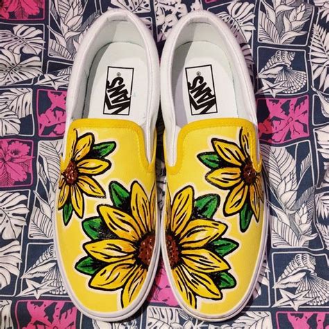 Sunflower Slip On Vans Sunflower Slip On Vans Vans Custom Shoes Diy