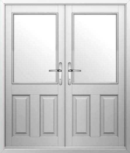 2 Panel 1 Square Composite French Door Composite Double Doors