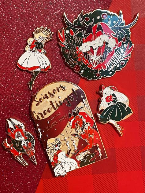 Le Hazbin Hotel Alastor And Chaggie Christmas Pin Set Pre Order Etsy