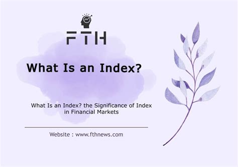 index  significance  index  financial markets