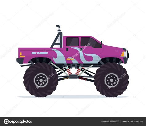 Vector Cartoon Monster Truck Stock Vector Image By Naulicreative