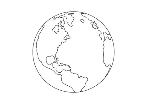 Blanco Y Negro Planeta Tierra Clipart Vector P Gina Para Colorear Del