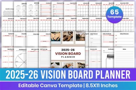 Vision Board Planner Canva Kdp Graphic By A Zdesign Creative