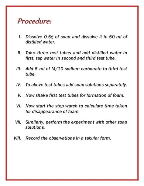 Foaming Capacity Of Soap