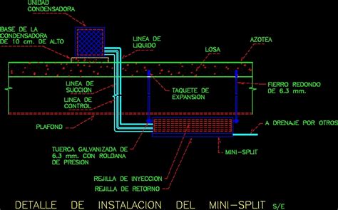 Mini Split Installation Detail Dwg Detail For Autocad Designs Cad