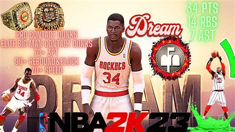 BEST CENTER BUILD ON NBA 2K23 HAKEEM OLAJUWON POSTSCORING DEMIGOD