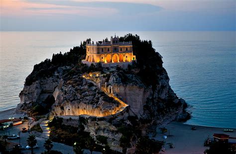 HD wallpaper: white castle on mountain, tropea, vibo valentia, tropea ...