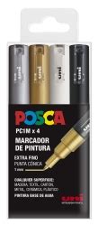 Posca Estuche con 4 rotuladores PC 1M colores metálicos