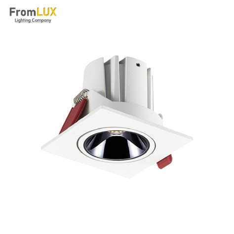 Embedded Square Spotlight Adjustable Anti Glare W Cob Led Ceiling